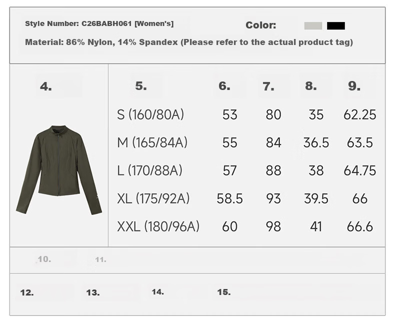 CAMEL Women's Cooling Slim Fit Sun Protection Jacket Original Yarn Stand Collar Waist Slimming Sports Coat C26BABLH061 Avocado Green XL 1