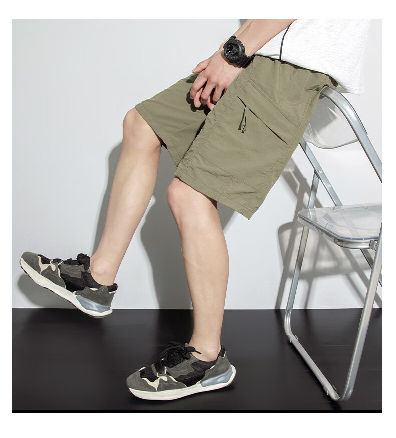 MULINSEN Men's Summer Loose Casual Comfortable Breathable Beach Shorts Military Green 3XL 21