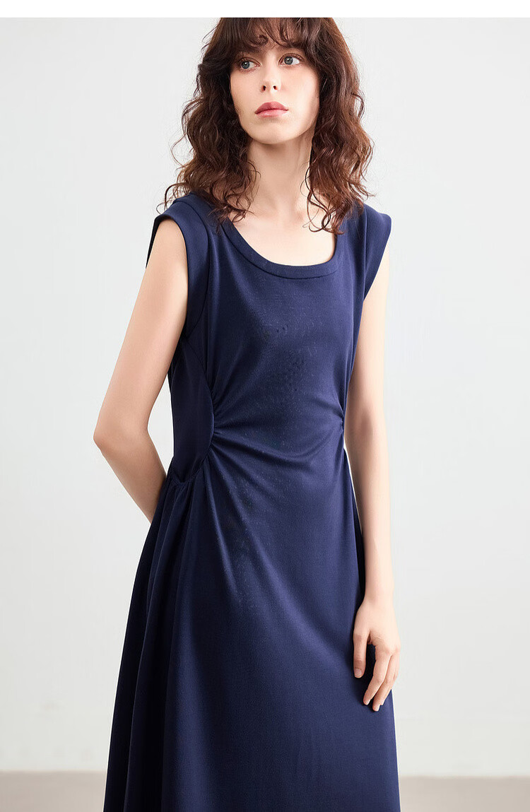 Demana [Cloud Soft Air Layer] Summer Urban Casual Sleeveless Waist Slimming Elegant Mid-Length Dress for Women 15