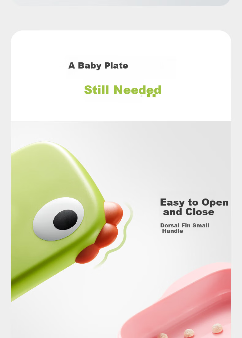 Babycare Children's Insulated Meal Tray, Baby Divided Plate Anti-Fall Eating Bowl, Infant Supplementary Food Tableware - Cyan 720ML 10
