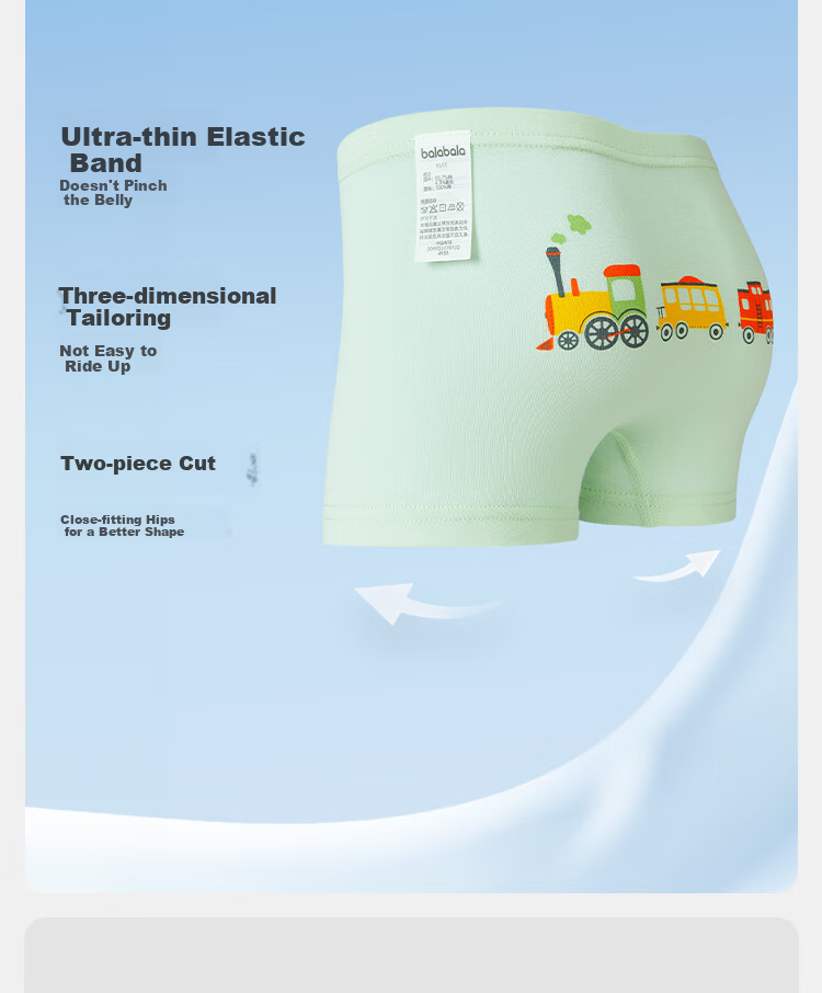 Balabala Kids Cotton Girls' Briefs Toddler Triangle Underwear Soft Elastic 3-Pack 3
