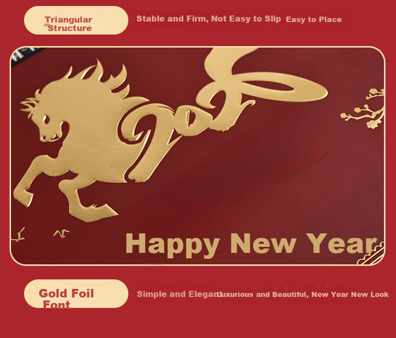 Gelite Customizable Chinese New Year Cultural Creative Festival Spring Festival Gold Foil Year of the Horse 2026 Desk Calendar Monthly Planner Self-Discipline Notebook Daily Check-in Desktop Ornament  8