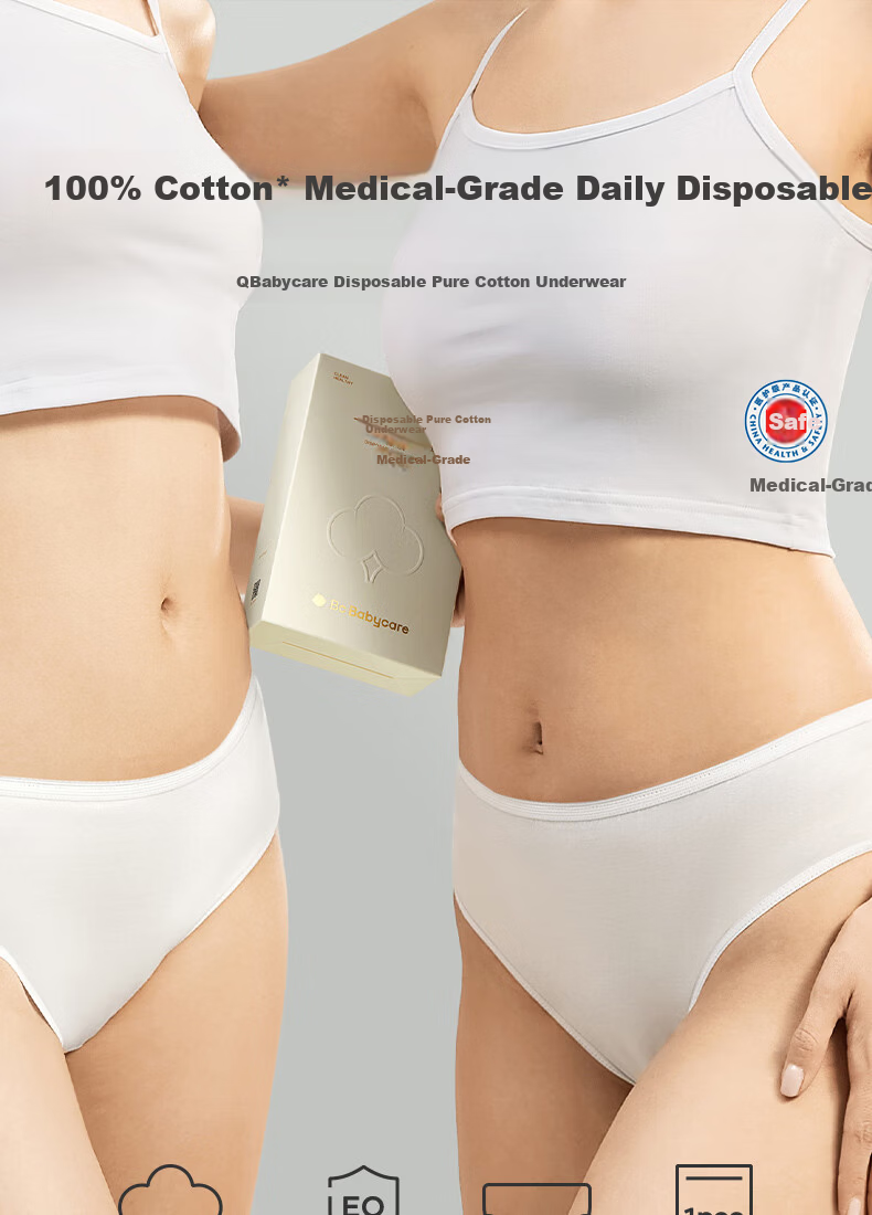 Babycare Disposable Cotton Underwear Travel Maternity Postpartum Portable Wash-Free Medical Grade XL 7 Pieces 2