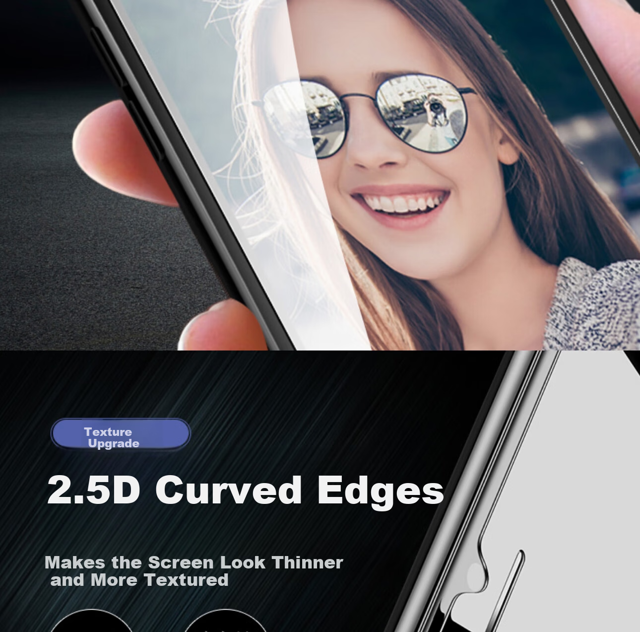 ESCASE Tempered Glass Screen Protector for iPhone 8/7/6s/6 - HD Clear, No White Edges, Non-Full Coverage Front Film 5