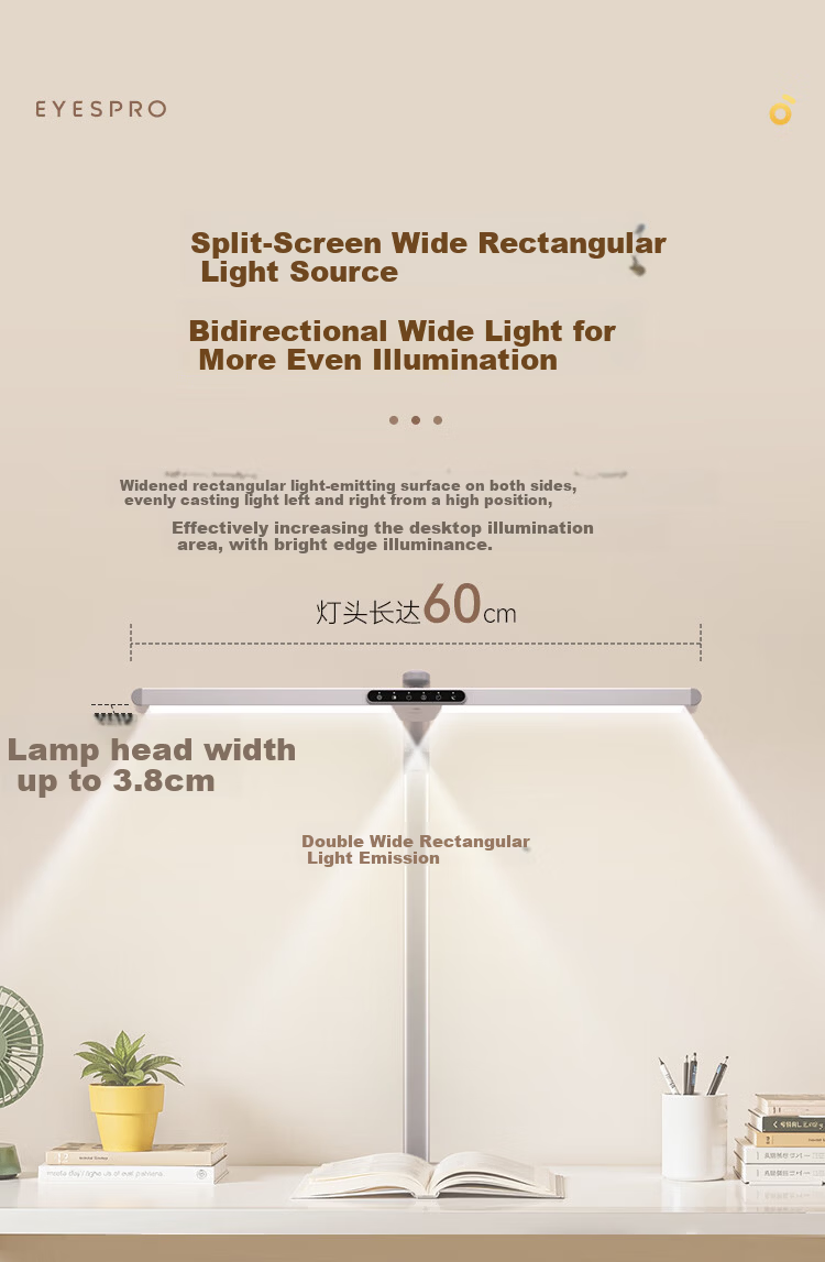 Haishibao National 5A Grade Eye Protection Study Desk Lamp Children's Student Blue Light Blocking Full Spectrum Dormitory Bedside Night Light L7A 17