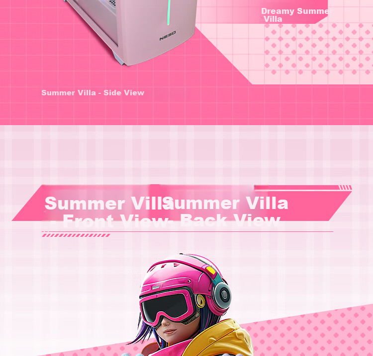 NESO Starship 3 Vitality Pink Custom PC Case (Sub-Secondary Element Style / Exclusive Blind Box Included / MATX Motherboard Support / ARGB Sync Lighting / 360mm Water Cooling) 2