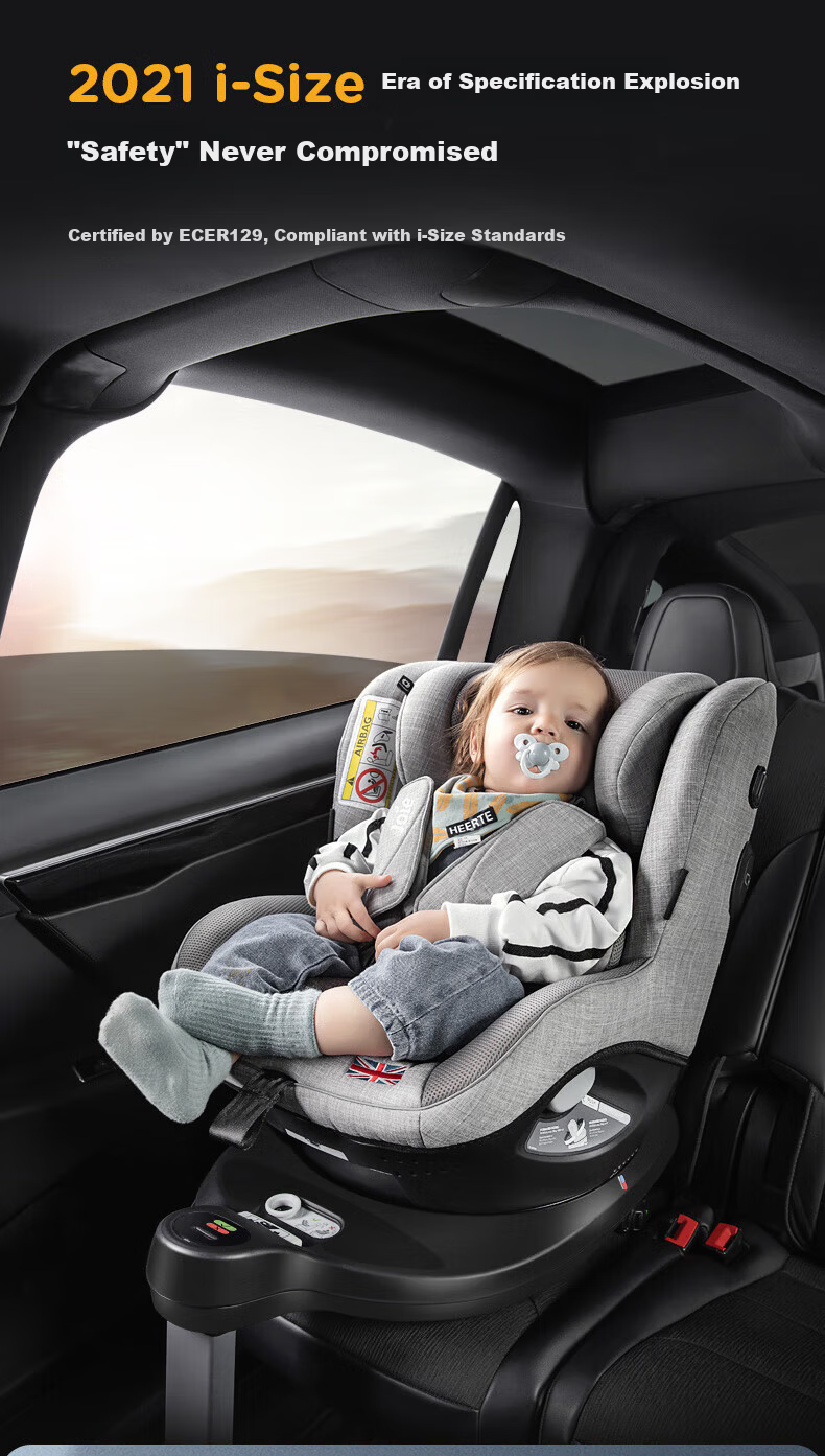JOIE Child Safety Seat 0-4 Years ADAC Tested 360° Rotation i-Size Certified Gyro Warrior Pro Gray 6