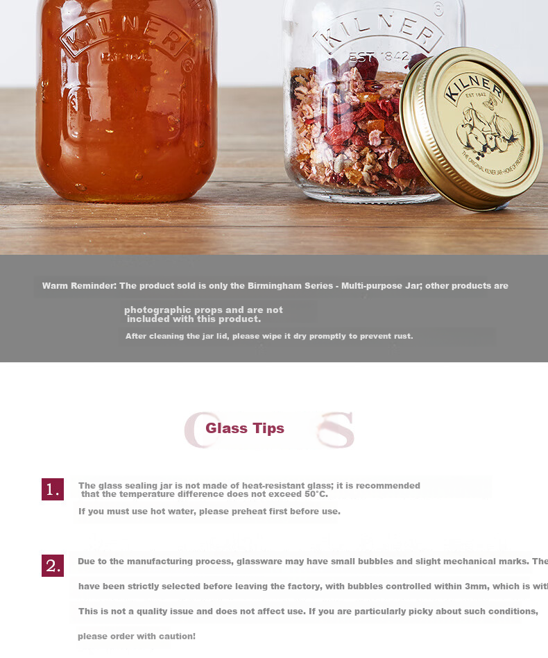 Kilner Glass Airtight Jar Food Grade Tea Canister Vacuum Storage Jar Pickle Jar Jam Honey Dispenser Bottle 1000ml 14