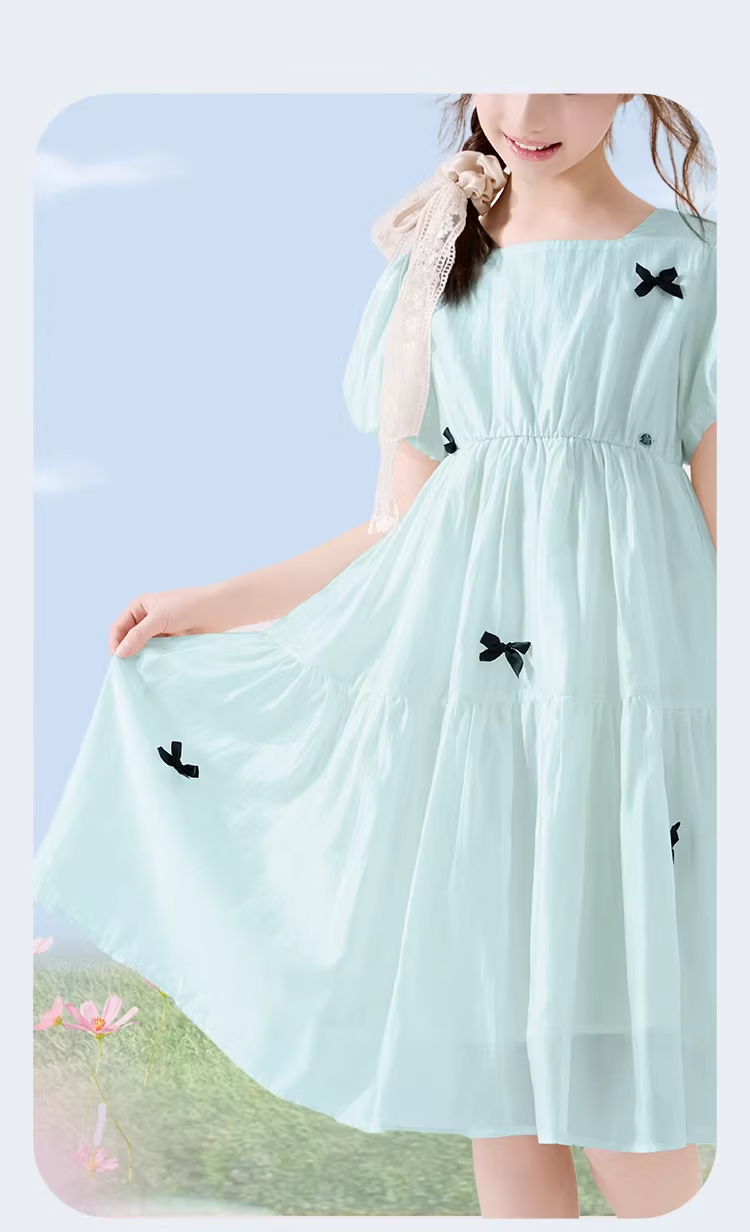 Disney Girls Summer Dress New Children's Princess Dress Large Kids Stylish Tencel Chiffon Dress EQ020 Pink 170 11