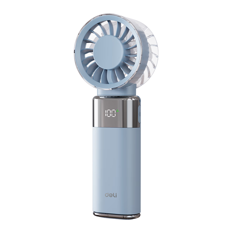 Deli Handheld Mini Fan Neck Hanging Long Battery Life Foldable Portable USB Recharge Turbo High-Speed Airflow Quiet Energy-Saving Cooling Device for Office Students Dormitory Outdoor - LK140