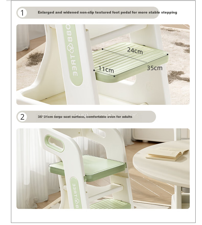 Hobby Tree Children's Learning Chair Multifunctional Foldable Portable Dining Chair Gray 19