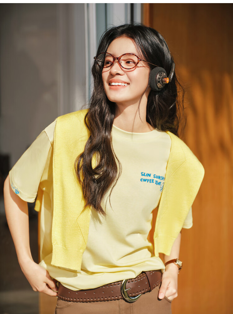 Semir Mall Style | Women's Summer Short Sleeve T-Shirt Embroidered Print Loose Drop Shoulder 2026 Boutique Clothing 101326100037 18