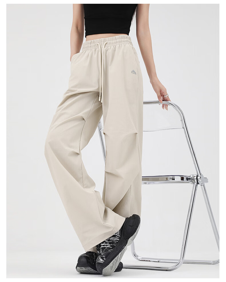 Langsha Women's Work Pants Summer Ice Silk 2026 New Quick-Dry Loose Wide-Leg Straight Outdoor Sports Trousers 22