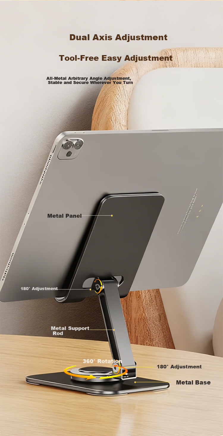 BZBC [Widened and Enlarged] Phone Stand iPad Tablet Stand Lazy Dopamine High-Value Desktop Stand 360° Rotatable Black 3