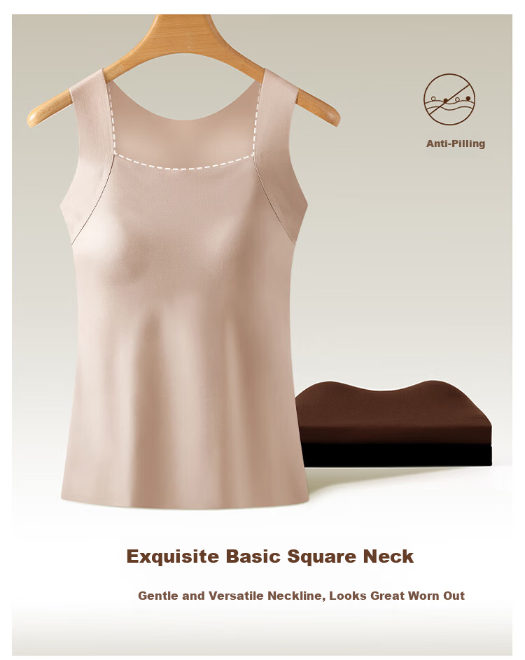 GUJIN Lightweight Warm Vest Women's Thermal Autumn Winter Bra-Free Innerwear Base Layer Camisole Skin-Friendly M 8