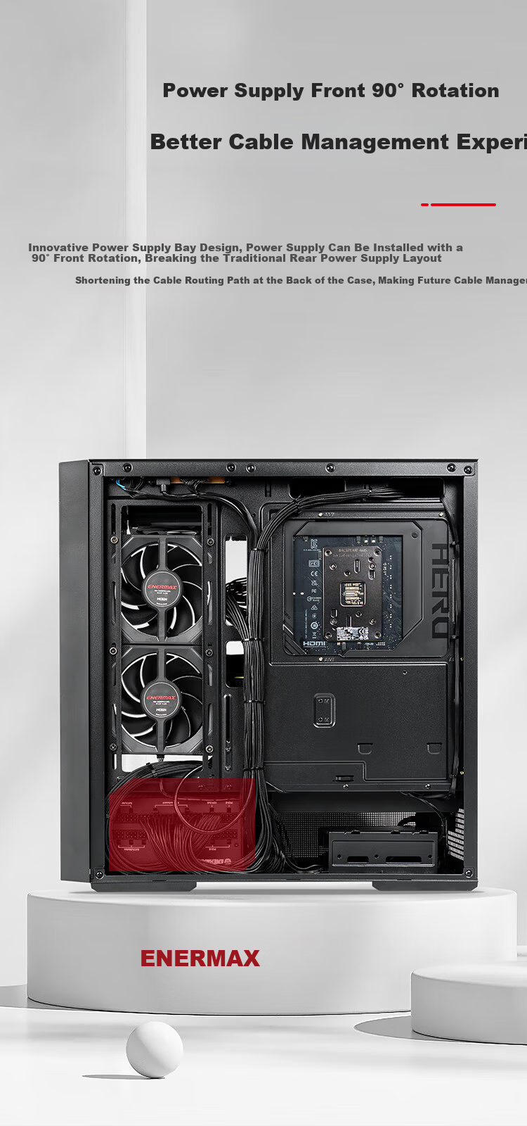 Enermax Desktop Computer Case Fengyu K1 Black Dual Airflow / Standard 2 x 14CM Fans / Standard GPU Support Bracket / Cable Management / ATX Motherboard Support 3