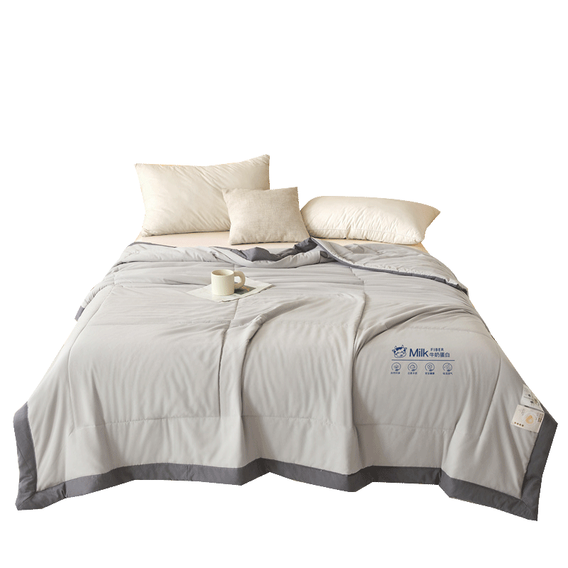 Aiwei Class A Milk Protein Summer Quilt Single Summer Air Conditioning Quilt Core Cooling Quilt 150*200cm Space Gray