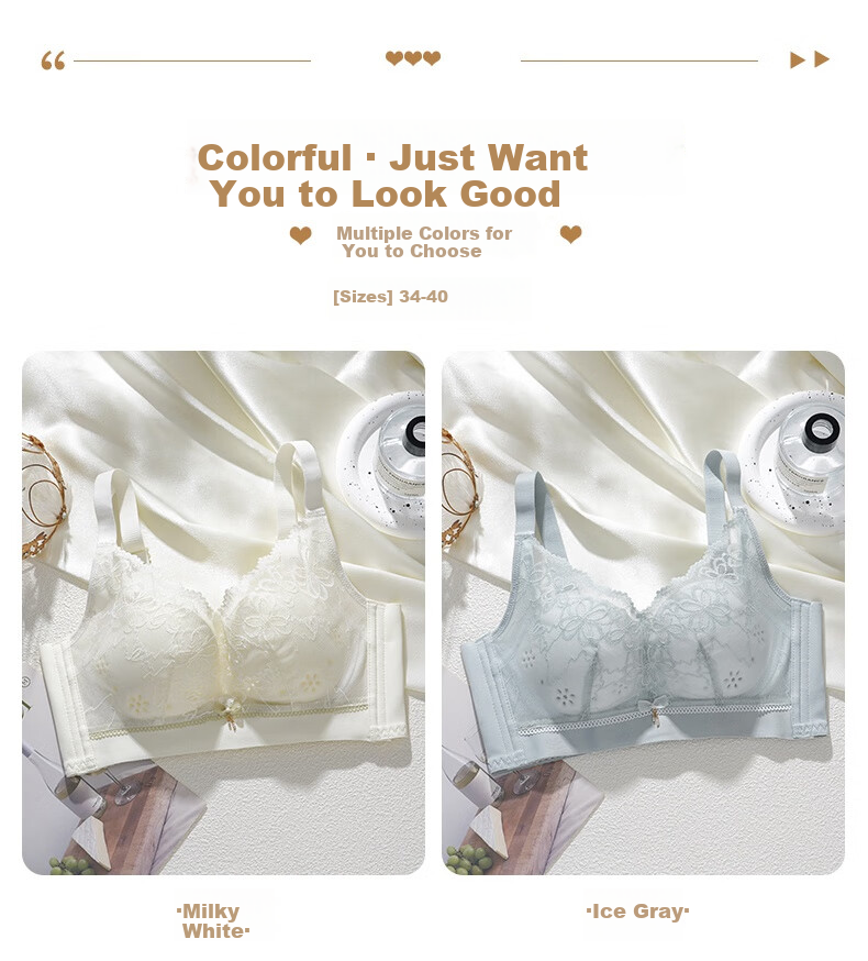 Mankejiao Wireless Push-Up Bra for Women, Minimizes Large Bust, Gathers Small Bust, Side Support, Anti-Sagging, Adjustable, Magnetic-Free, Lifting Bra 15