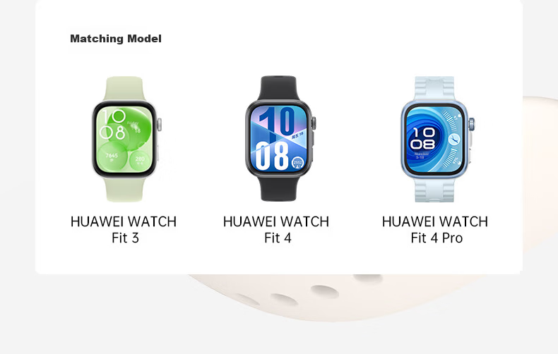 W&P Huawei Fit5 Sport Silicone Watch Band for Huawei Watch Fit5/4/3/4Pro 2025 New Breathable Liquid Silicone Pin Buckle Strap - Dynamic White 15