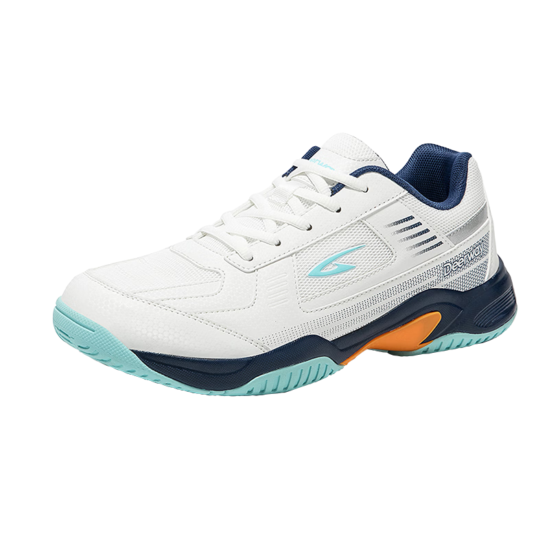 DEERWAY Badminton Shoes Unisex Student Professional Competition Breathable Durable Non-slip Training Sports Shoes Gray Blue Size 45