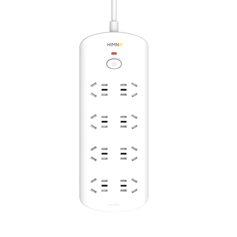 Ximino Power Strip Socket Panel Multi-Hole Household Dormitory Extension Cord with Master Switch 8 Outlets 1.8m PS205