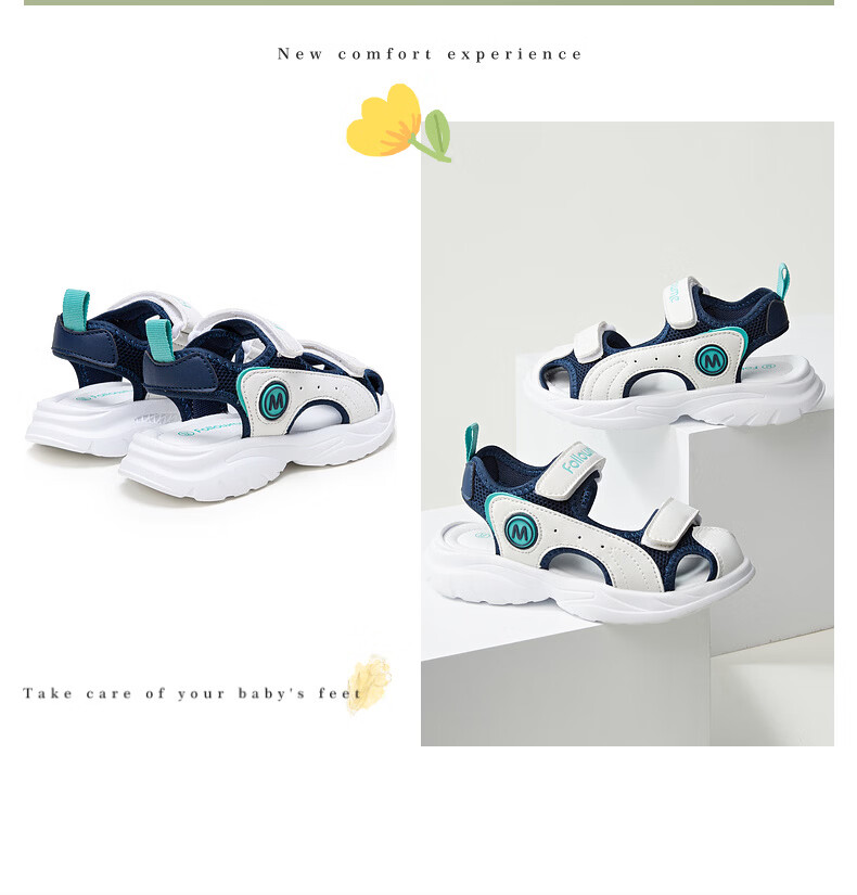 Fulromy Kids Boys and Girls Sandals Children's Beach Shoes Summer Soft Sole Closed Toe Sandals Velcro Sports Casual Shoes Pink Size 36 14
