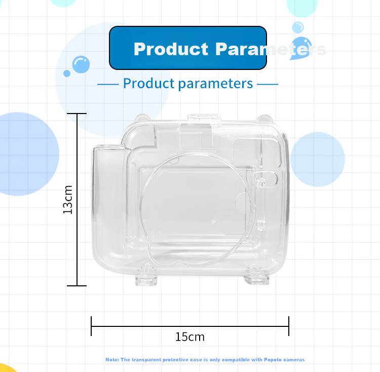 POPOTO Instant Film Set Color Mini Instant Camera Compatible Film (Foil Packaging) 10 White Border Sheets + 1 Transparent Protective Case 6