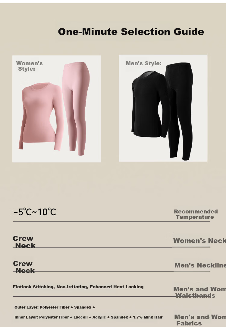 GUJIN Men's Thermal Underwear Set Cashmere Mulberry Silk Warm Abdomen Skin-Friendly Heat Retaining Seamless Base Layer Autumn Top and Bottom 14
