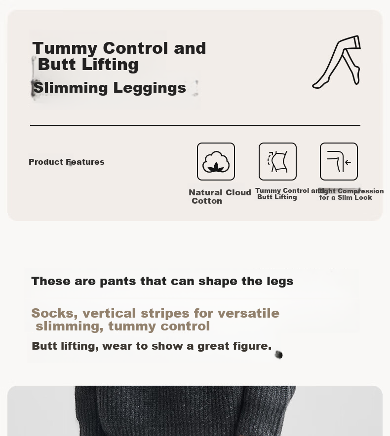 Youkeshu Women's Vertical Stripe Thickened Thermal Leggings Autumn Winter Slimming Cotton Pants Gray 1