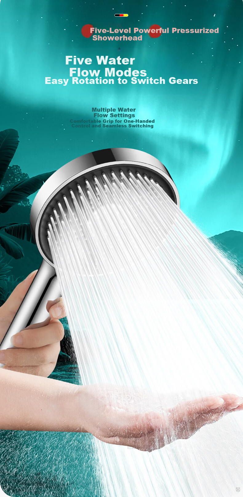HOMK [Germany] Shower Head with Large Pore Filter, Chlorine Removal, Pressure Boost, Single Head Shower Sprayer 8