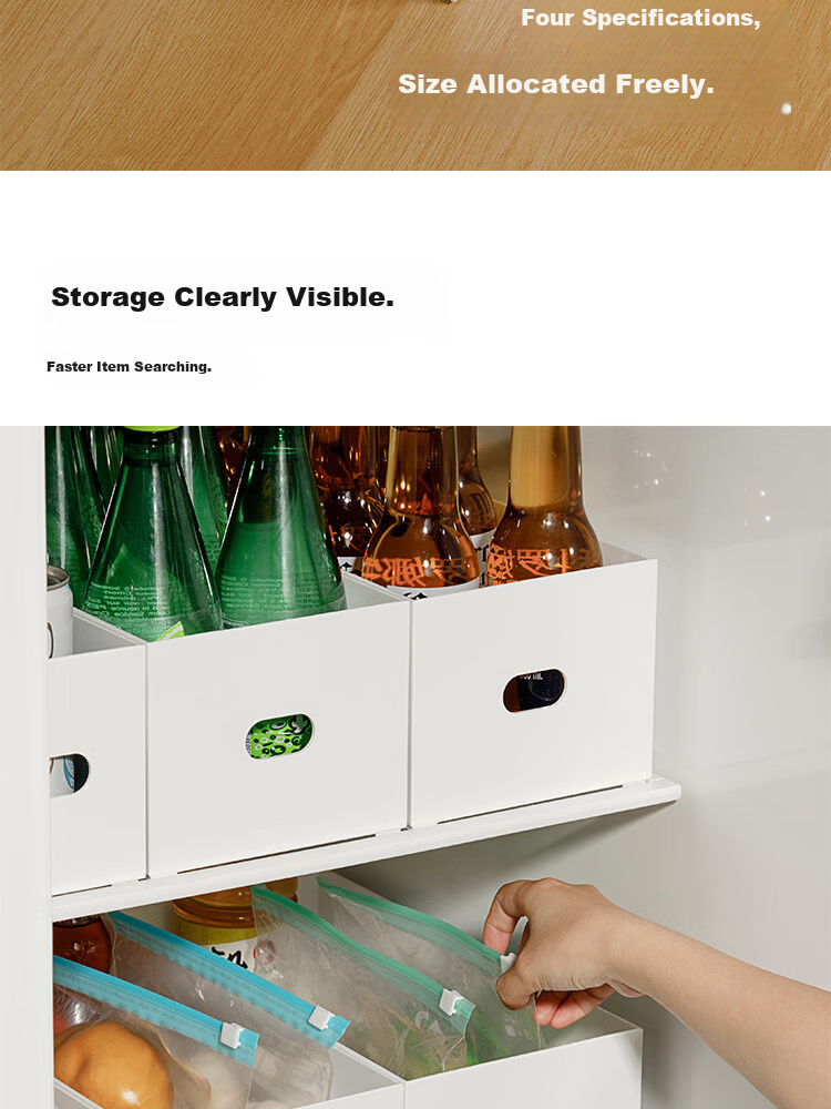 Jicang Right-Angle Storage Box Kitchen Desktop Organizer Basket Cabinet Organizer Drawer Divider Snack Storage Box XL Two-Pack 9