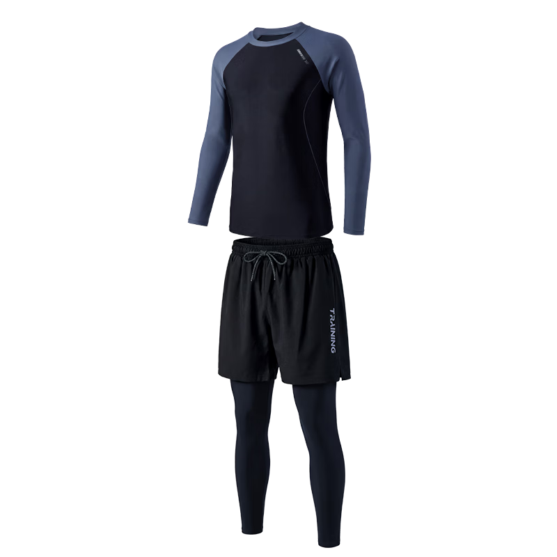 361° Men's Two-Piece Swimwear Set Long Sleeve Top and Pants Surfing Diving Hot Spring Swimming Gear