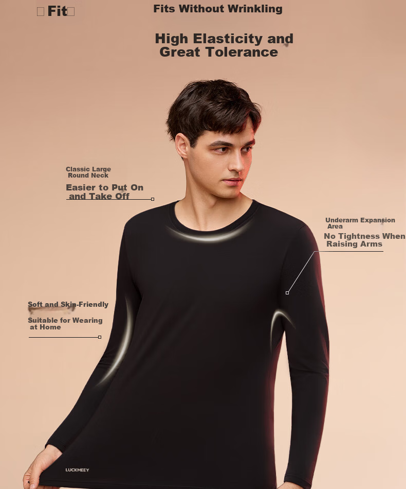 LUCKMEEY Thermal Underwear Set Combed Cotton Heat Retaining Base Layer Slim Fit Pure Cotton Autumn Long Johns for Men and Women Winter Innerwear 20