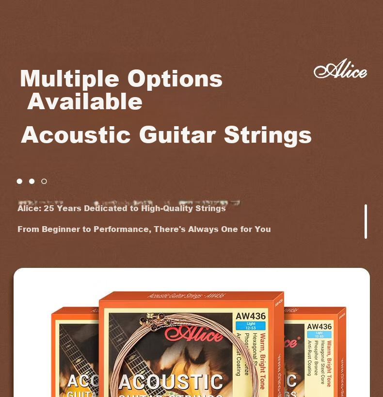 Alice Guitar Strings AW436SL Coated Acoustic Guitar String Set Guitar Accessories 10