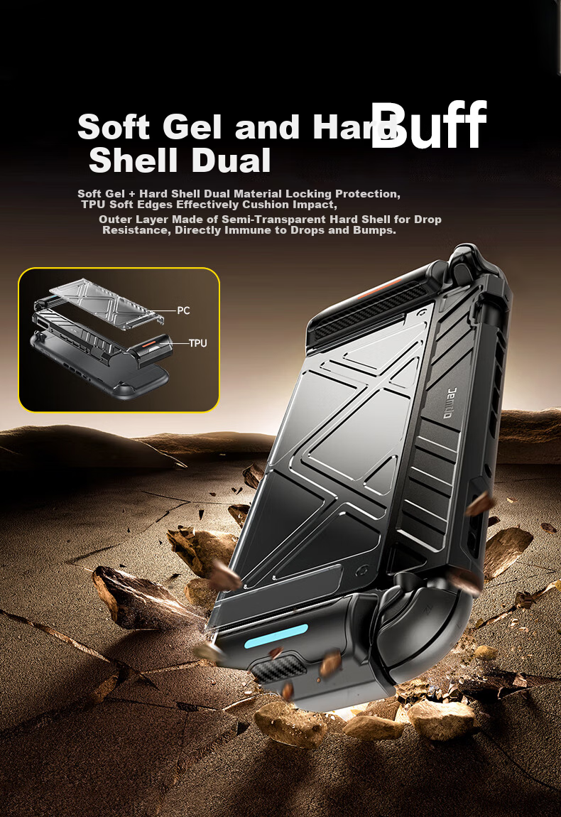 Jemdo Nintendo Switch 2 Protective Case NS2 Integrated Shell Foldable Handle Grip Non-Slip Full-Cover Transparent Hard Case Game Card Storage Box Handheld Console Accessories 5