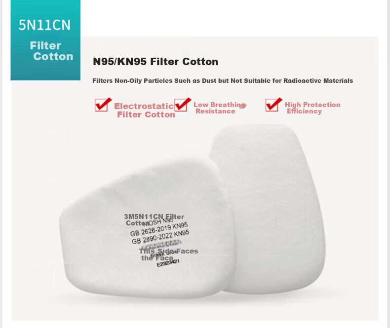 3M Dust Mask Accessory 1703 Filter Cotton for Splash and Particulate Industrial Dust Compatible with 3700 Cartridge Holder 5