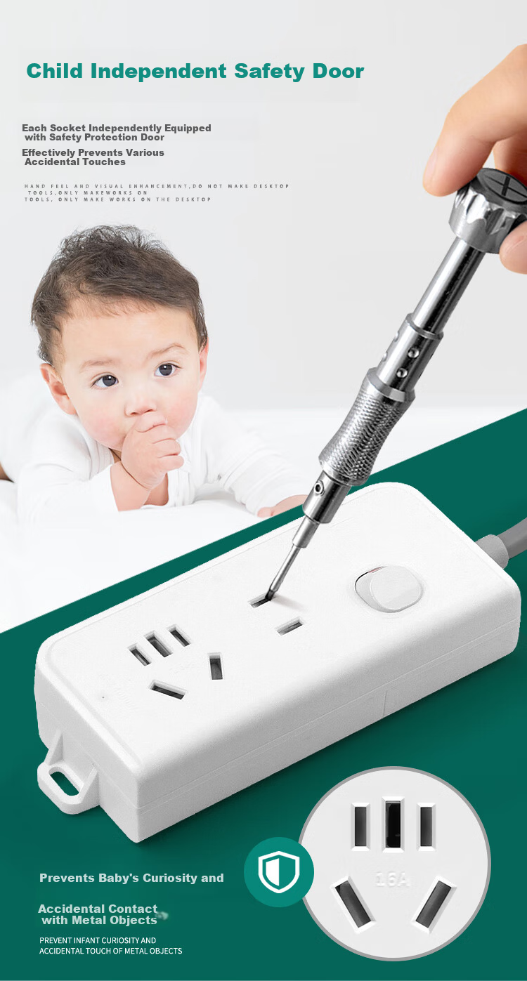Sushiermo [10A to 16A High Power] 4kW Master Control Power Strip 3 Outlets 1.8m Cable for Air Conditioner/Water Heater/Electric Heater High Power Safe Electricity Use 6
