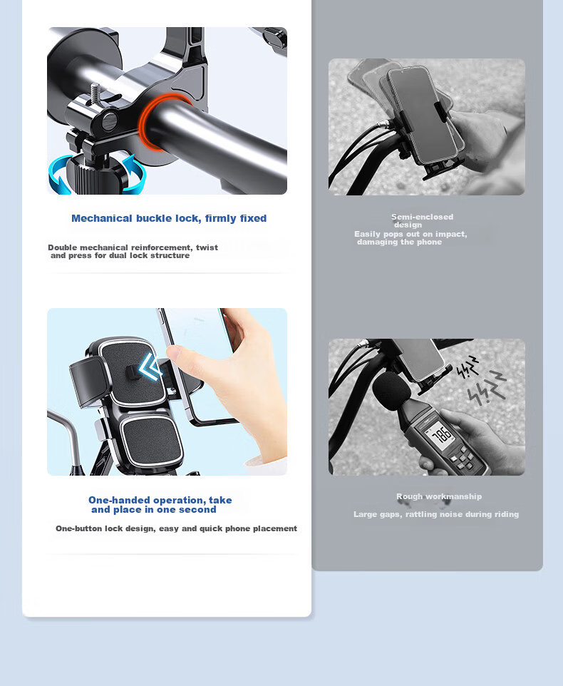 KOVOL Cycling Phone Mount for Bicycles, Electric Bikes, Mountain Bikes, E-Bikes, Motorcycles, Food Delivery, Shockproof Phone Holder 2