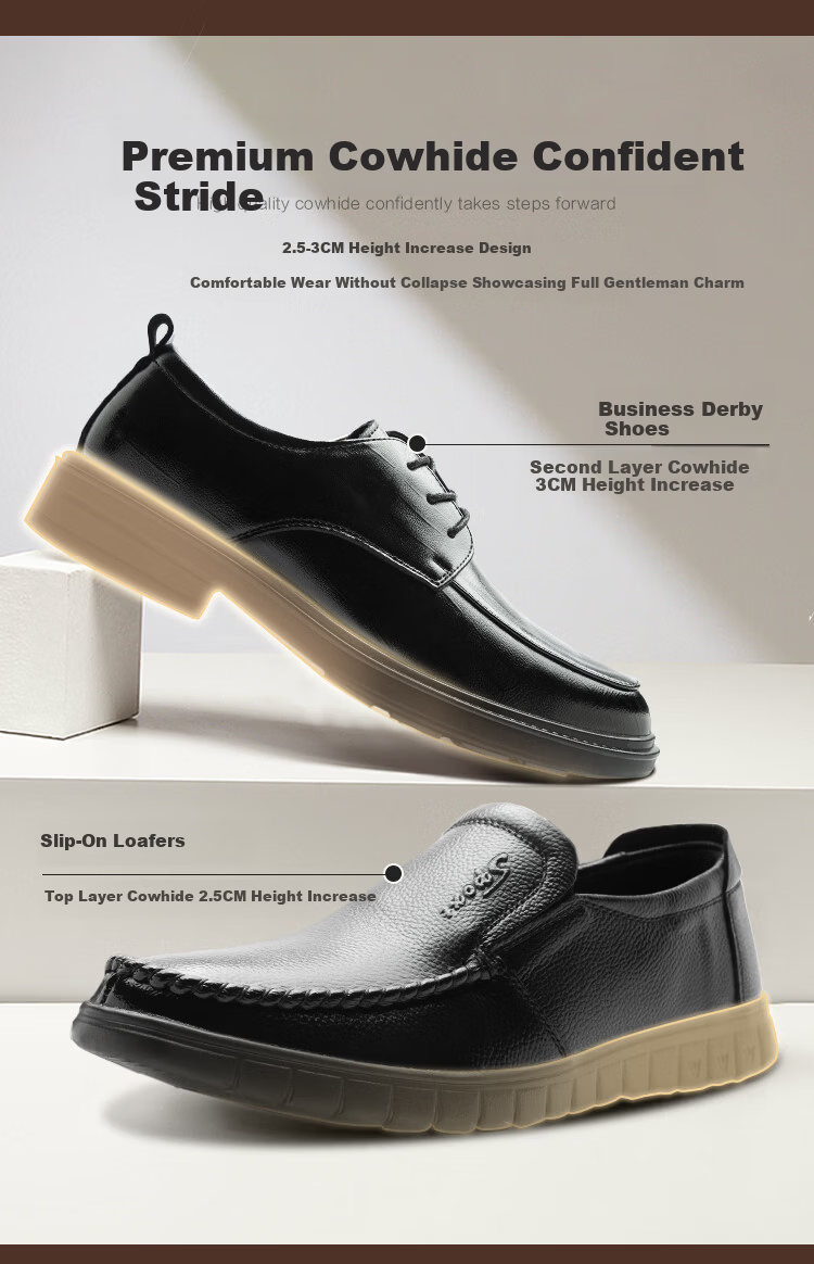 Jingzhenlianggong Men's Business Formal Moisture-Wicking Breathable Non-Slip Durable Soft Genuine Leather Shoes Black Top-Grain Leather Size 43 3