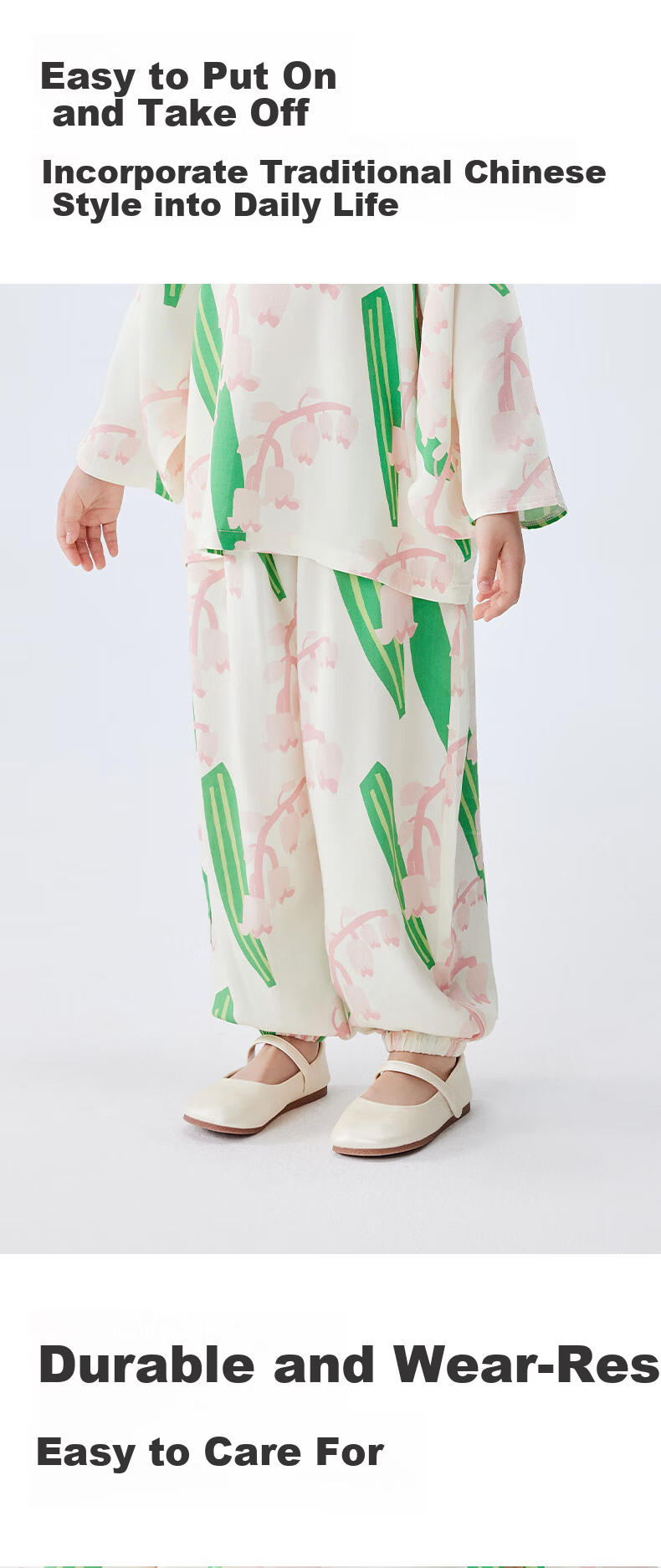Potatokids Kids Mosquito-Repellent Pants Traditional Style Boys Girls Loose Breathable Summer Homewear Long Pants Cardamom Pink 120 4