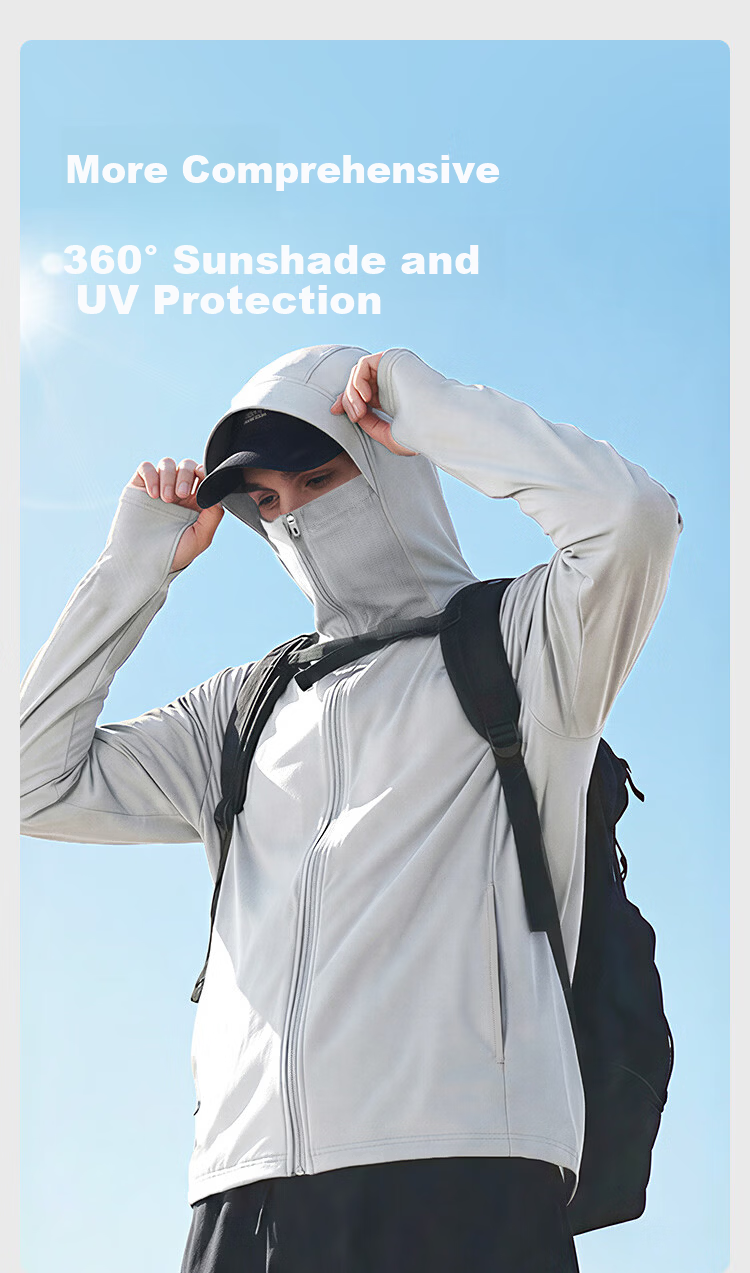 JD Jingzao Bestselling 10k+ Small Cooling Fan Men's Sunscreen Ice Silk Cool Outdoor Sun Protection Jacket Spring Summer Thin Coat Light Pine Green L 10