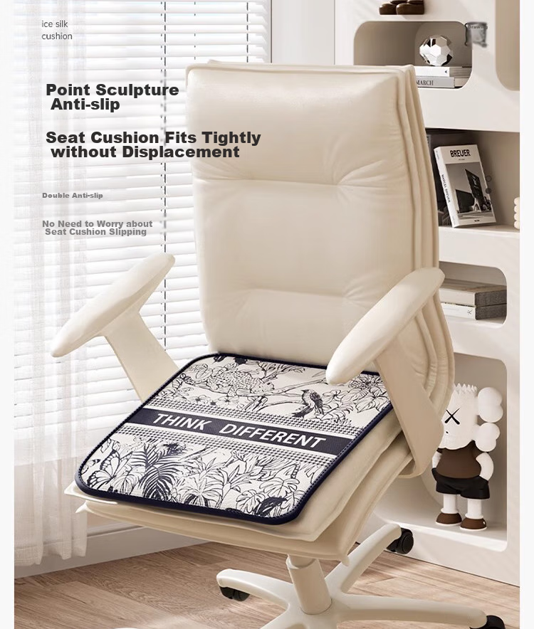 Gongxun Summer Ice Silk Seat Cushion, Breathable Chair Pad for Long Sitting, Ice Mat for Office Chairs - Secret Realm 5