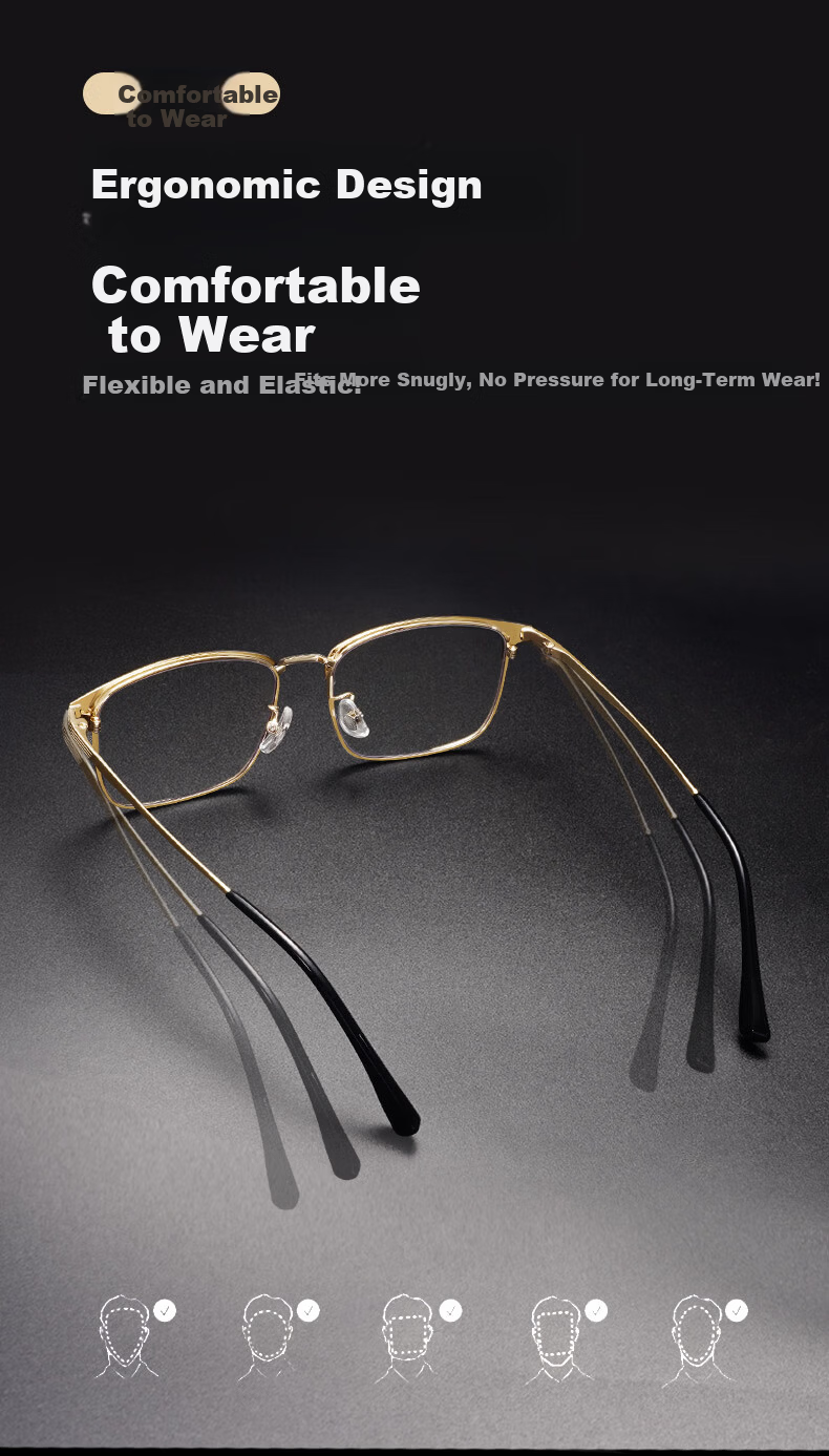 ARNO FOCUS ON YOUR EYES Imported Anti-Blue Light Reading Glasses for Men, High-Definition Ultra-Light Presbyopic Glasses for Middle-Aged And Elderly, High-End Genuine Brand E9092J 250 Degrees 6