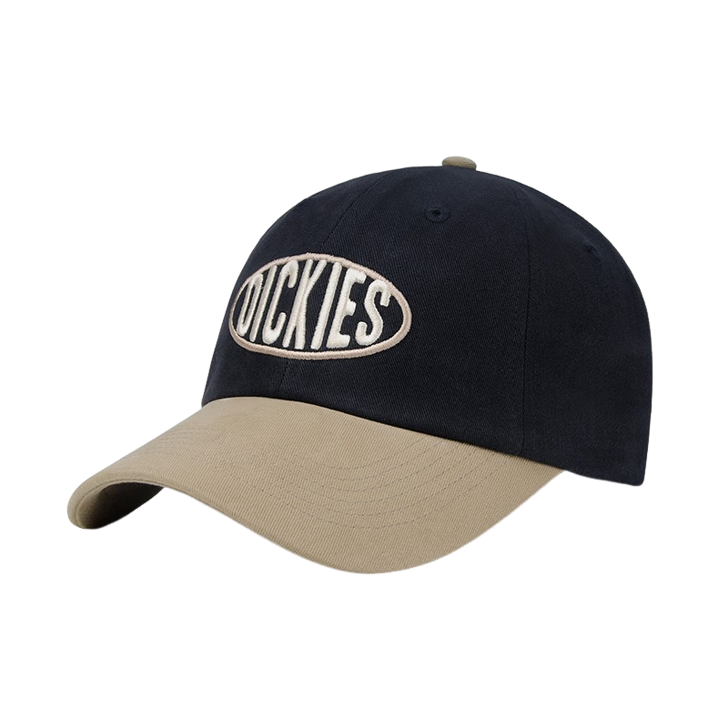 Dickies Embroidered Letter Colorblock Baseball Cap Unisex Large Brim Soft Top Slim Face Burgundy Duckbill Casual Hat
