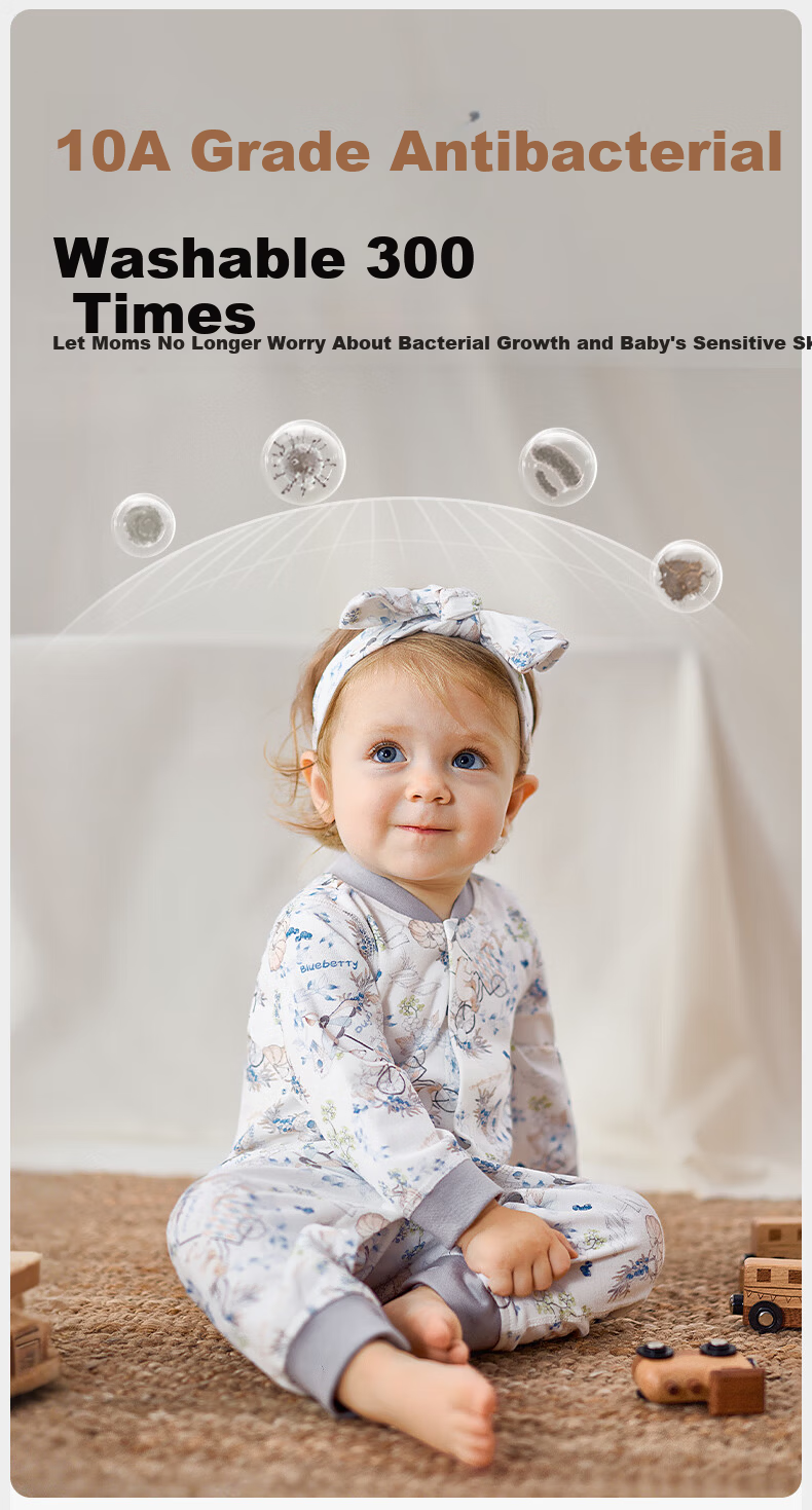 OUYUN Baby Romper Spring Autumn Four Seasons Newborn Jumpsuit Full Moon Crawling Suit Hamster + Flower Wall 73cm 13