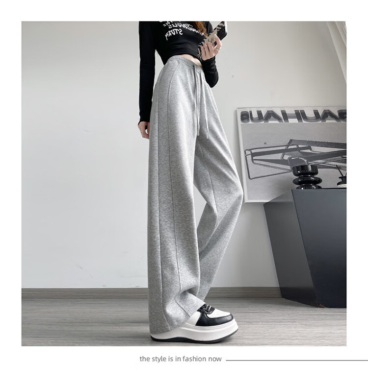 Modal Pants for Women 2026 Spring Summer New High Waist Slimming Loose Draped Banana Sweatpants Straight Wide Leg Casual Trousers 12