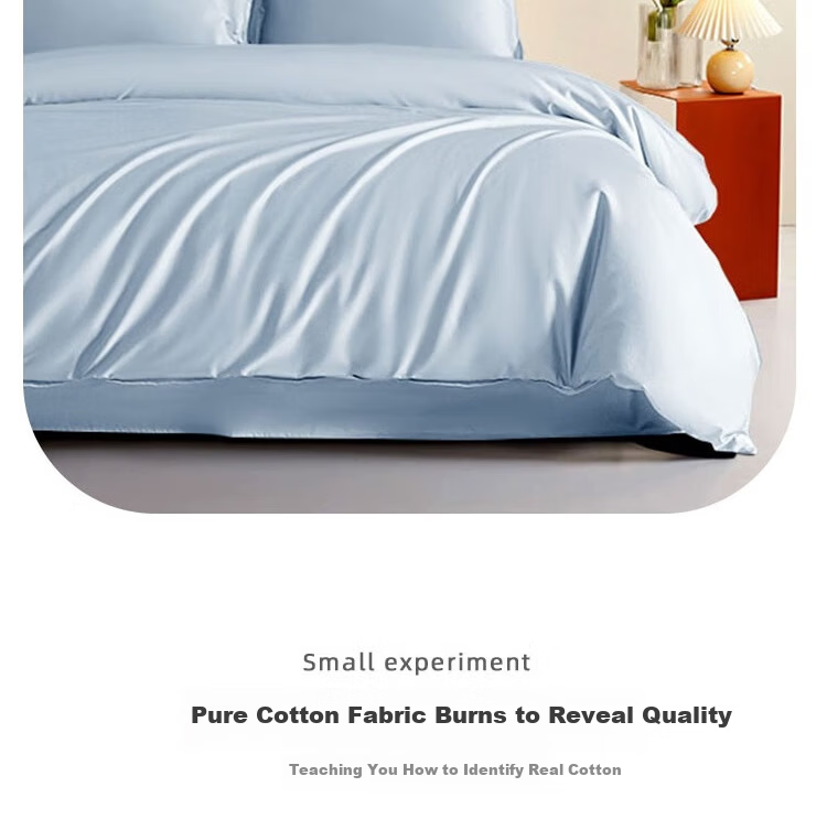 Ranpai, 100% Pure Cotton Duvet Cover Single Piece, 60-Count Light Luxury Long-Staple Cotton Double Quilt Cover, Gray Two-Tone, 220x240cm 8