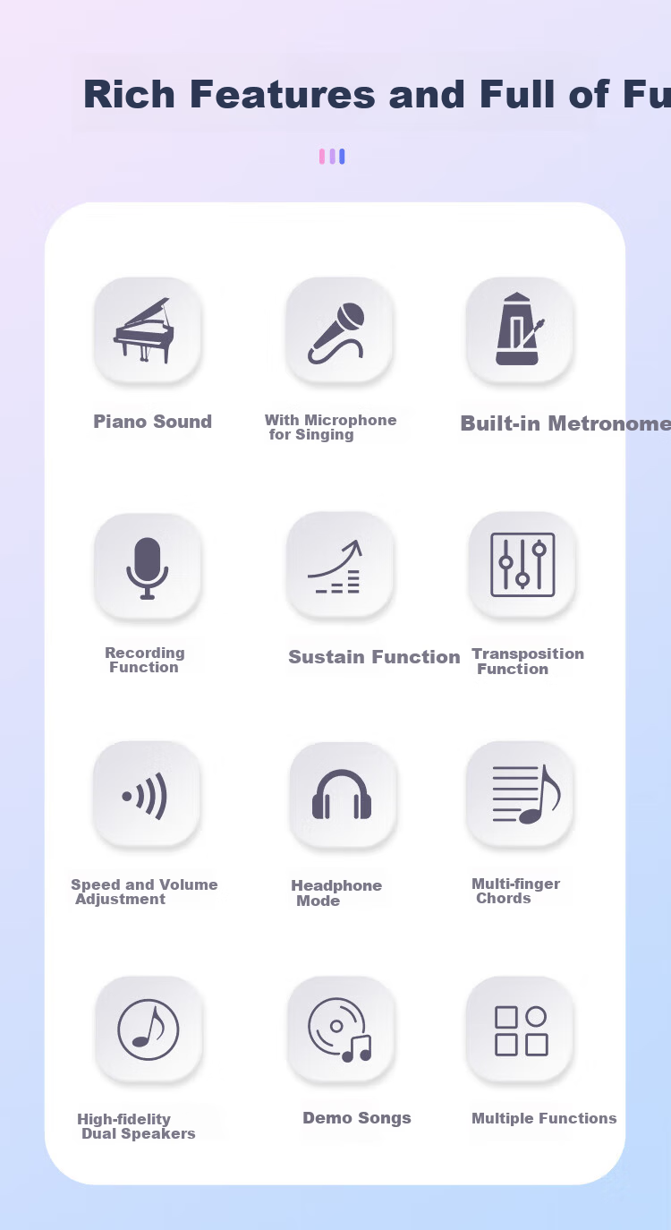Betsy 61-Key Multifunctional Portable Electronic Keyboard for Beginners Enlarged Model B136 1