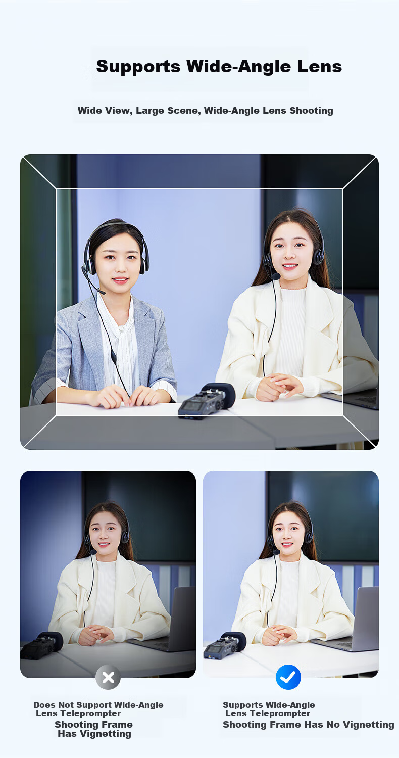 JIMANTU Live Teleprompter Large Screen Universal Portable Prompting Board for Mobile Phones, Tablets, DSLR, Mirrorless Cameras, Hosting, Broadcasting, Interviewing, Speech, Short Video Recording 6