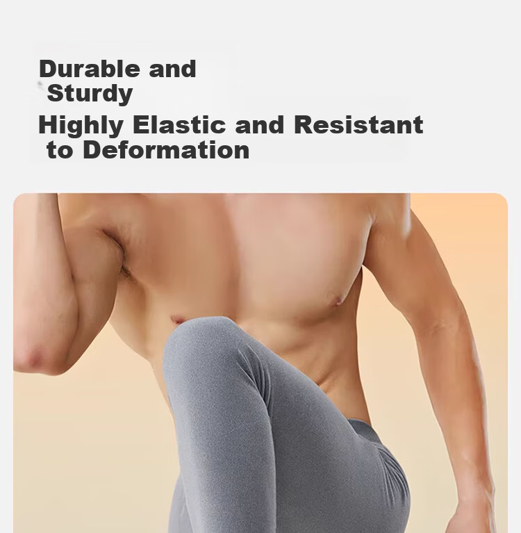 LangSha Men's Thermal Underwear Wool Silk Adjustable AB Side Comfortable Breathable Antibacterial Heating Thin Base Layer Pants Winter 12